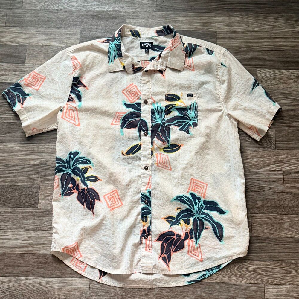 Billabong Men’s XL Sundays Floral Hawaiian Button Up Shirt